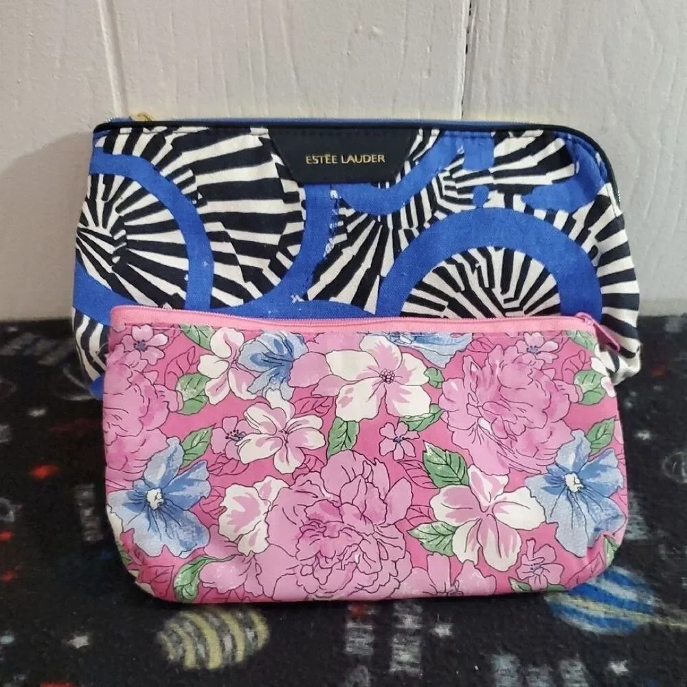 Estée Lauder Geometric And Floral Cosmetic Bags